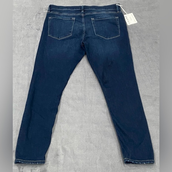 Frame Le Skinny De Jeanne Ripped Crop Skinny Jeans, Size 32  Blue New With Tags - Picture 11 of 14